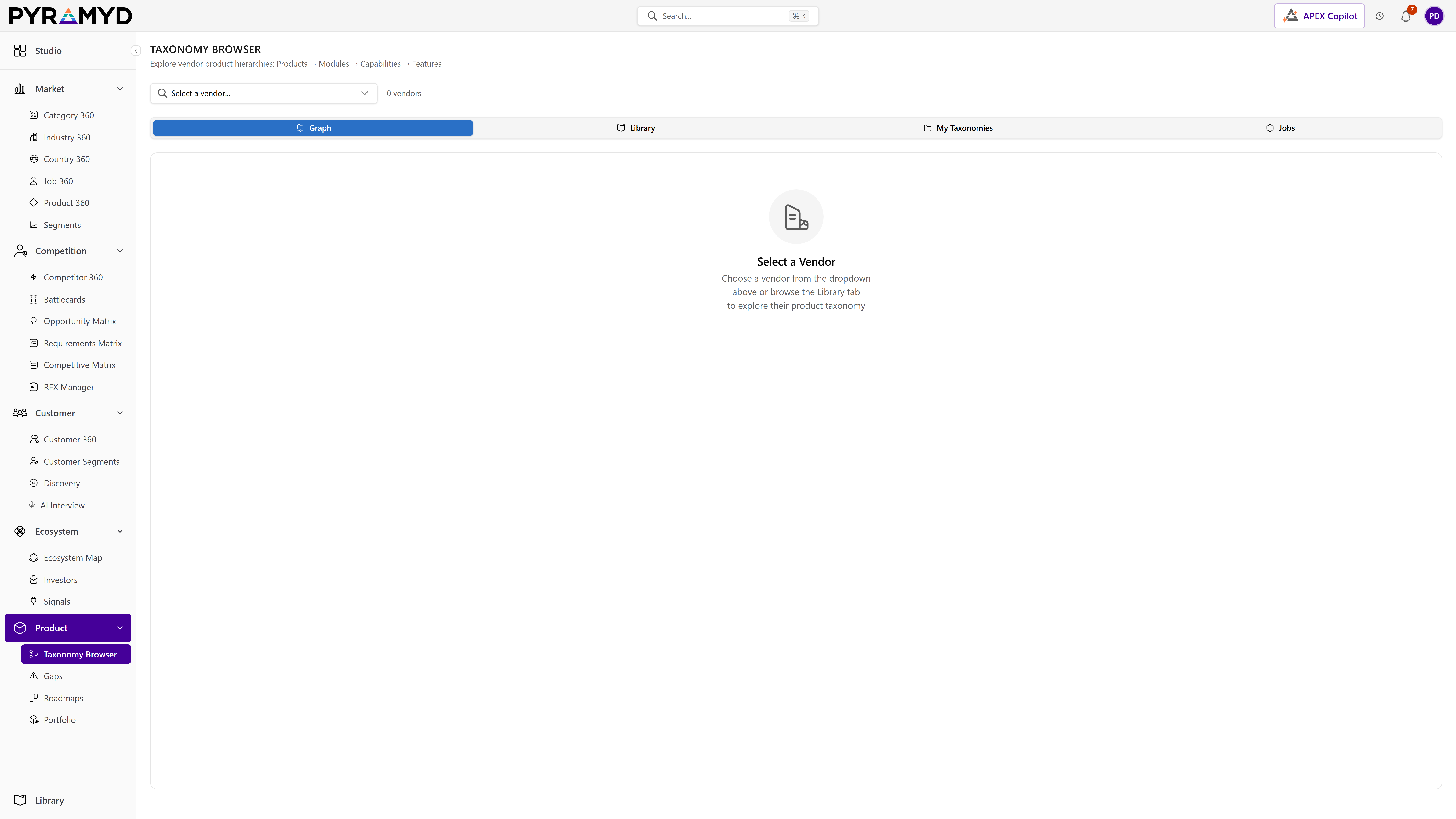 Taxonomy Browser screenshot from the production workspace